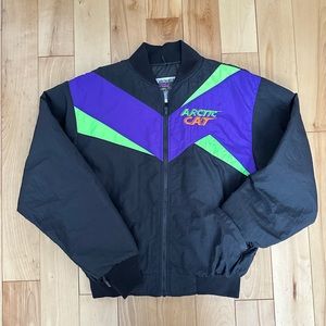 Vintage Arcticwear Arctic Cat Light Bomber Jacket Retro colour